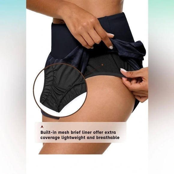 COLORSKIN High Waisted Athletic Workout Running Shorts Zipper Pockets sz Xs - Picture 3 of 13